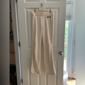 adidas wide leg cream pants
